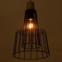 Светильник "Крит" 1х40Вт Е27 черный/коричневый 25х25х37(137)см