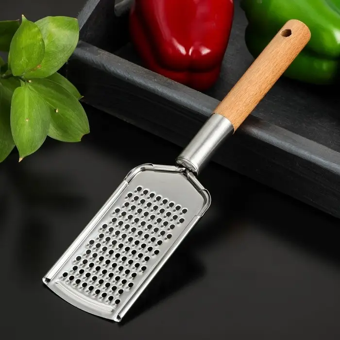 Тёрка для сыра мелкая Доляна &laquo;Валдай&raquo;, рабочая часть 11,5&times;5,8 см, нержавеющая сталь, цвет коричневый