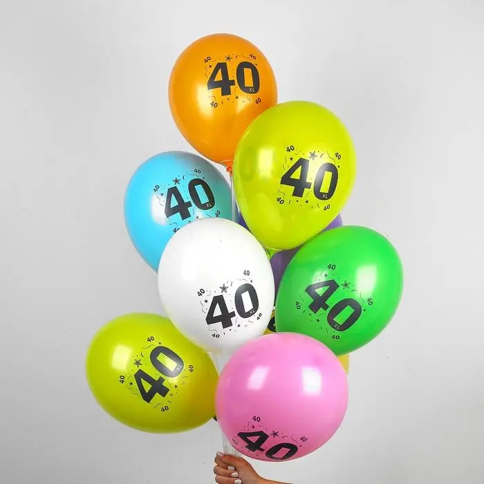 Воздушные шары латексные 12" &laquo;40&raquo;, 10 шт., МИКС