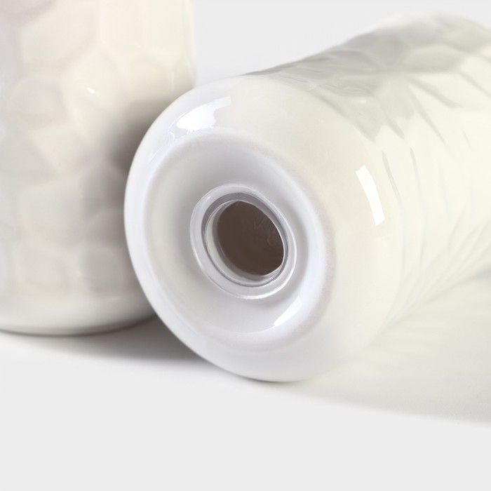 Набор фарфоровый для специй BellaTenero &laquo;Кракле&raquo;, 3 предмета: солонка 100 мл, перечница 100 мл, сахарница с ложкой 350 мл, цвет белый