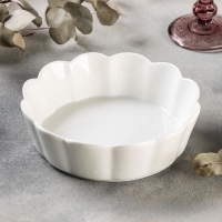 Блюдо фарфоровое для запекания Magistro &laquo;Флора&raquo;, d=18 см, цвет белый