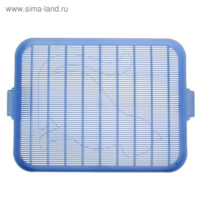 Туалет "Верный Друг" для кошек, с решёткой, 45 х 36 х 15 см, синий