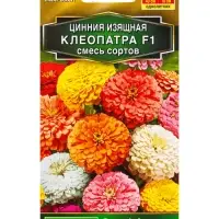 Семена цветов Цинния Клеопатра F1, смесь сортов  Золотая серия, Ц/П,12 шт.