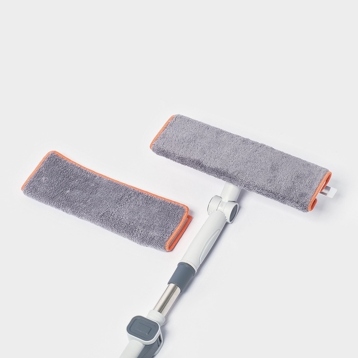 Оконная швабра с креплением на зажимах 28х8 см, длина 103-145 см, 2 насадки, 45+180 поворот   107959