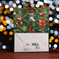 Новый год. Пакет подарочный "Ёлка с украшениями ", 18 х 22,3 х 10 см.