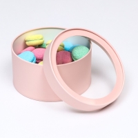 Подарочная коробка "Розовый персик" завальцованная с окном, 21 х 11 см