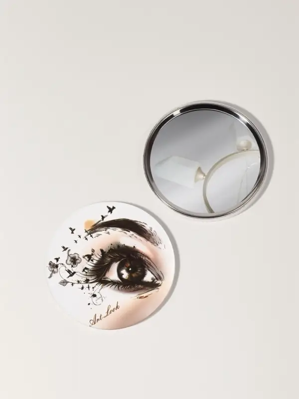 Зеркало карманное &laquo;Взгляд&raquo;, d=7 см, белое