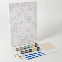 Картина по номерам с подрамником и поталью &laquo;Золотые рыбки&raquo;, 20 х 30 см