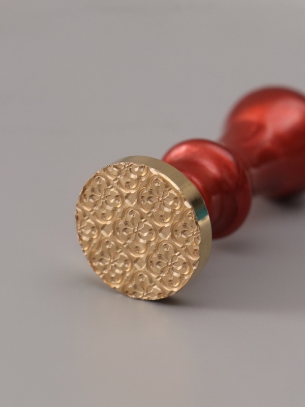 Печать для сургуча с пластиковой ручкой "Цветочная плитка" 6,3х2,5х2,5 см