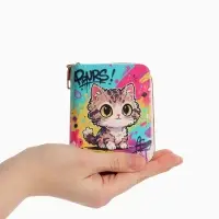 Кошелек дет 07-01-01 Июнь2546 кот, 8,5*2,5*10,5 см, 2 отд+отд/молн, д/карт, разноцветный