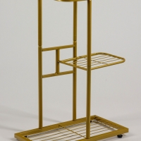 Подставка для цветов Greengo, 3 полки, 43 &times; 22 &times; 57 см, напольная, металл, цвет золотой