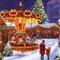 Пакет подарочный новогодний ламинированный, &laquo;Новогодний парк&raquo; , 26&times;12&times;32 см