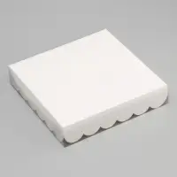Коробка для печенья, кондитерская упаковка, Белая, 20 х 20 х 4 см