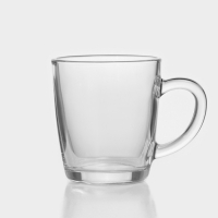 Кружки Paşabah&ccedil;e Basic, 340 мл, стекло, для чая и кофе, с ручкой, прозрачные, набор 2 шт