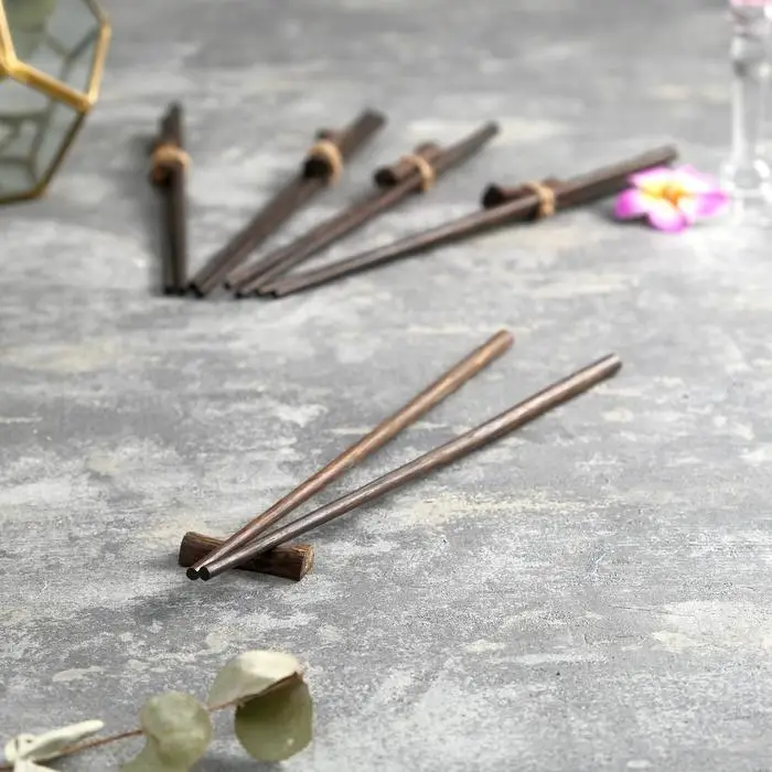 Палочки китайские &laquo;Сиреневый цветок&raquo;, 5 пар, 23&times;8&times;2 см, кокос