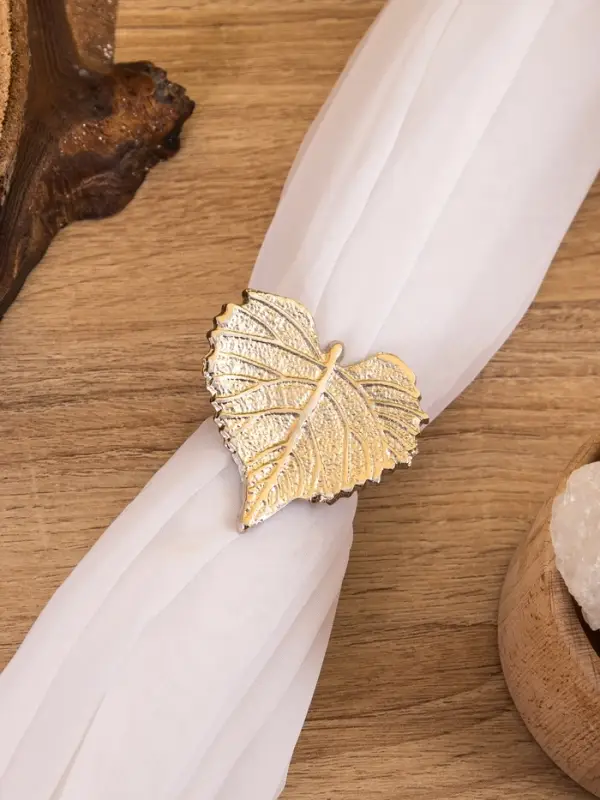 Кольцо для салфеток "Кленовый лист" алюминий 6х7х5 см