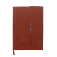 Ежедневник недатированный формат А5, с клапаном, 96л, линия, пвх, Коричневый