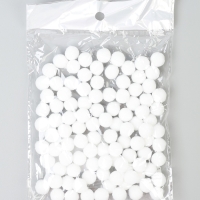 Набор текстильных деталей для декора &laquo;Бомбошки&raquo; 100 шт. набор, размер 1 шт. 1,2 см, цвет белый