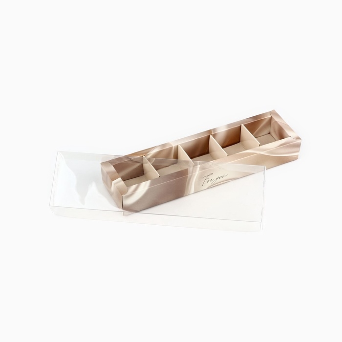 Коробка под 5 конфет с ячейками &laquo;Шёлк&raquo;, 6 х 23 х 3 см