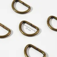Полукольцо для сумок, d=20 мм, толщина - 3 мм, 10 шт., цвет антик