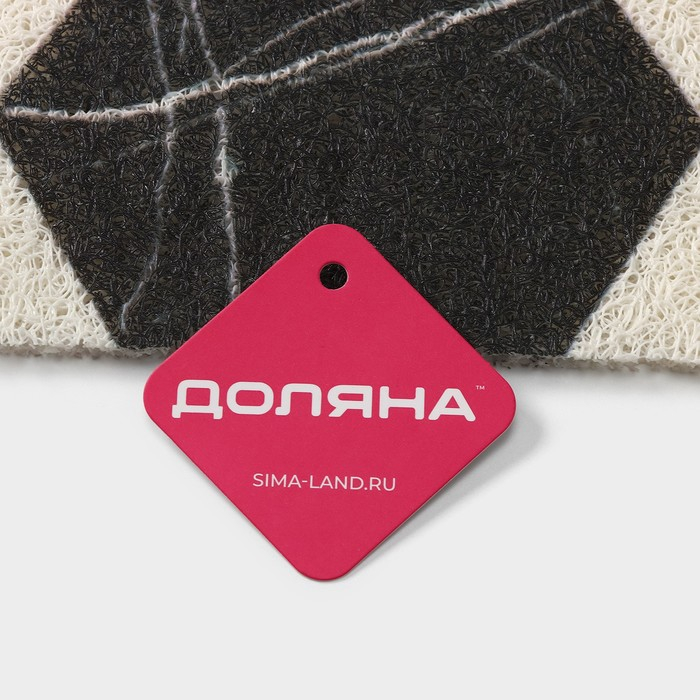 Коврик придверный грязезащитный Доляна &laquo;Мрамор&raquo;, вырезной, 60&times;90 см, цвет серый