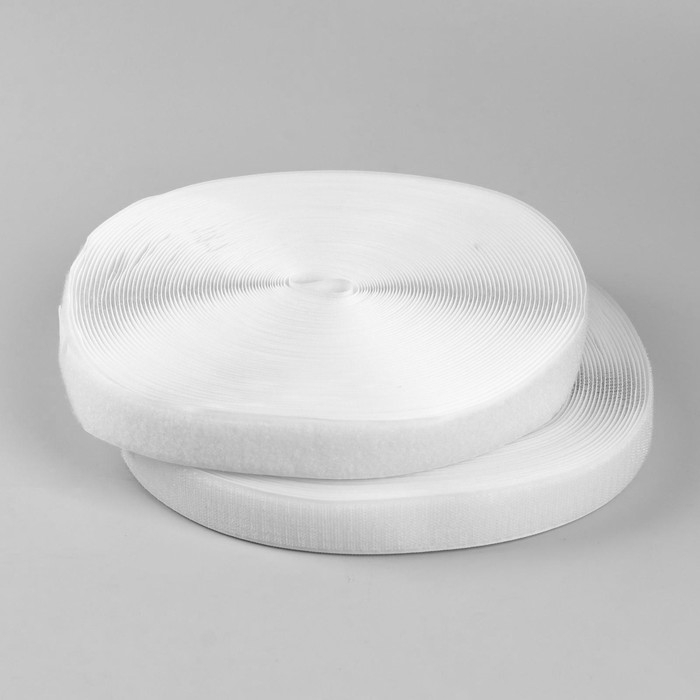 Липучка, 30 мм &times; 25 &plusmn; 1 м, цвет белый