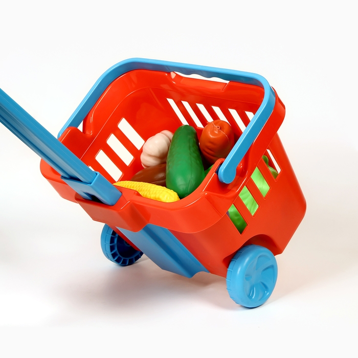 Набор детских игрушек "Продуктовая корзина с овощами", 29 х 19 х 37 см, 11 предметов, МИКС