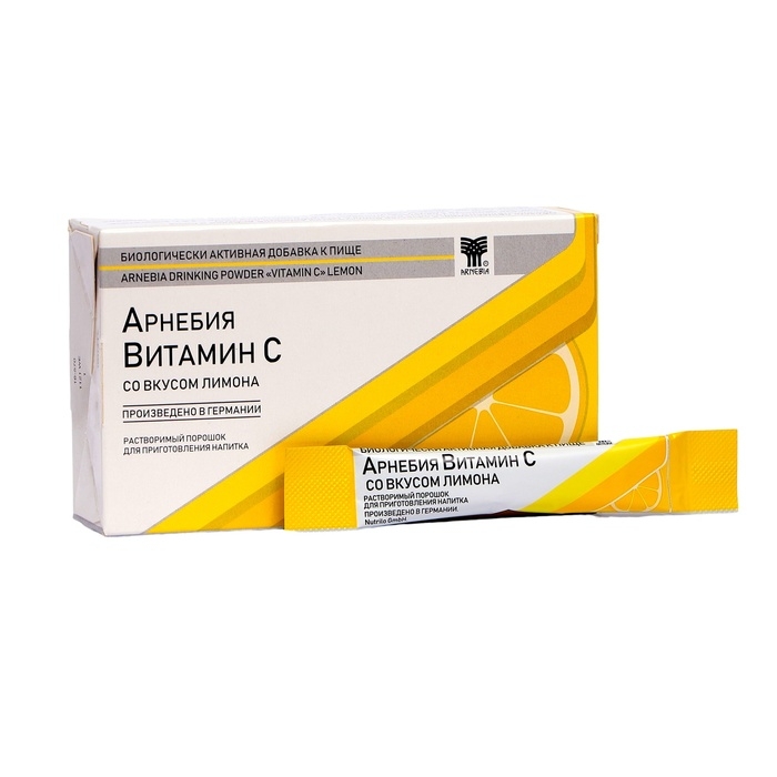 Витамин C &laquo;Арнебия&raquo;, со вкусом лимона, 10 саше по 5 г