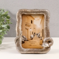 Фоторамка полистоун 10х15 см "Питон" серебро 15х4х17,5 см