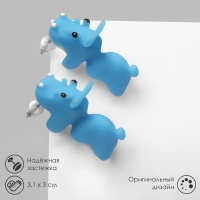 Серьги из полимерной глины &laquo;Бегемот&raquo;, цвет голубой