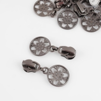 Бегунок автоматический для молнии &laquo;Спираль&raquo;, №5, декоративный &laquo;Снежинка&raquo;, 10 шт, цвет чёрный никель