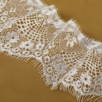 Кружево реснички, 90 мм &times; 9 &plusmn; 0,5 м, в бобине 3 шт по 3 м, цвет айвори