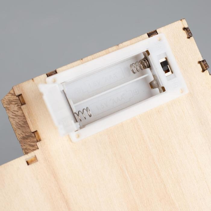 Светодиодная фигура &laquo;Дед Мороз и олень&raquo; 19 &times; 30 &times; 4.5 см, дерево, батарейки АААх2 (не в комплекте), свечение тёплое белое