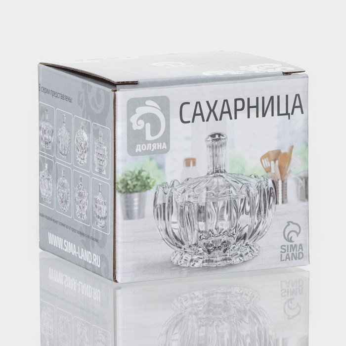 Сахарница стеклянная Доляна &laquo;Гранатовый браслет&raquo;, 180 мл, 8,5&times;10 см