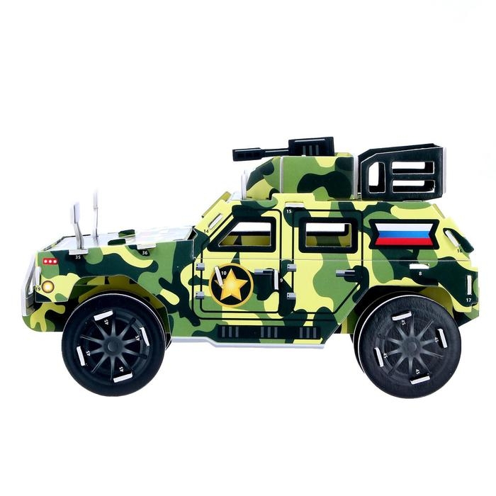 3D Конструктор из пенокартона &laquo;Военный внедорожник&raquo;, 46 деталей