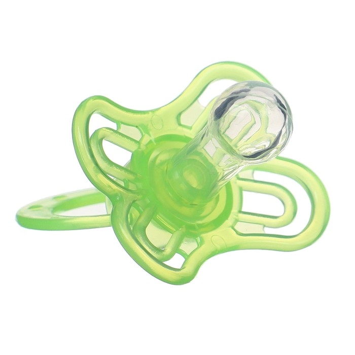 Соска - пустышка силиконовая классическая, от 6 мес., с колпачком + держатель &laquo;Зайка&raquo;, цвет зеленый