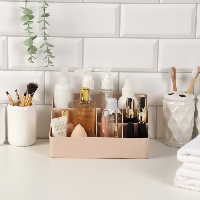 Органайзер для хранения маникюрных/косметических принадлежностей, 6 секций, 22 &times; 16,1 &times; 11 см, цвет МИКС