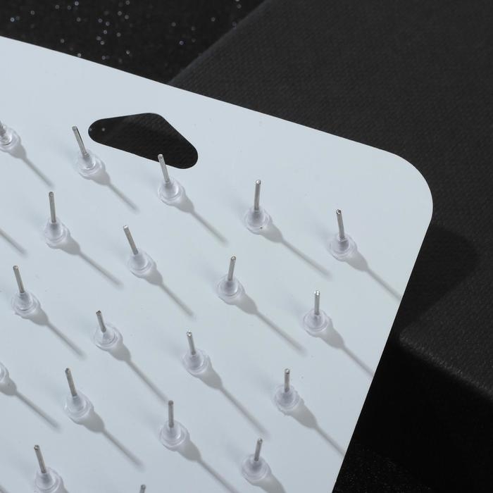 Пусеты 18 пар &laquo;Рэйчел&raquo; бусина d=5-12 мм, цвет молочно-белый