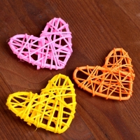 Декор для творчества из лозы &laquo;Сердце&raquo; набор 3 шт., размер 1 шт. &mdash; 6,5 &times; 6 см, цвет МИКС