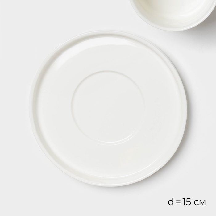 Чайная пара Magistro Modern, 220 мл, 15&times;15&times;8 см, фарфор, белая