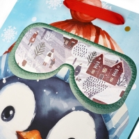 Пакет подарочный новогодний ламинированный &laquo;Пингвинёнок&raquo;, конгрев, M 30 х 26 х 9 см, Новый год