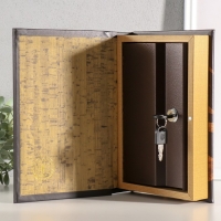 Сейф-книга дерево, кожзам, зеркало "Девушка в шляпке" 24х16х5 см