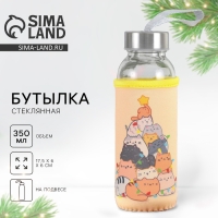 Новый год. Бутылка для воды &laquo;Котики&raquo;, 350 мл