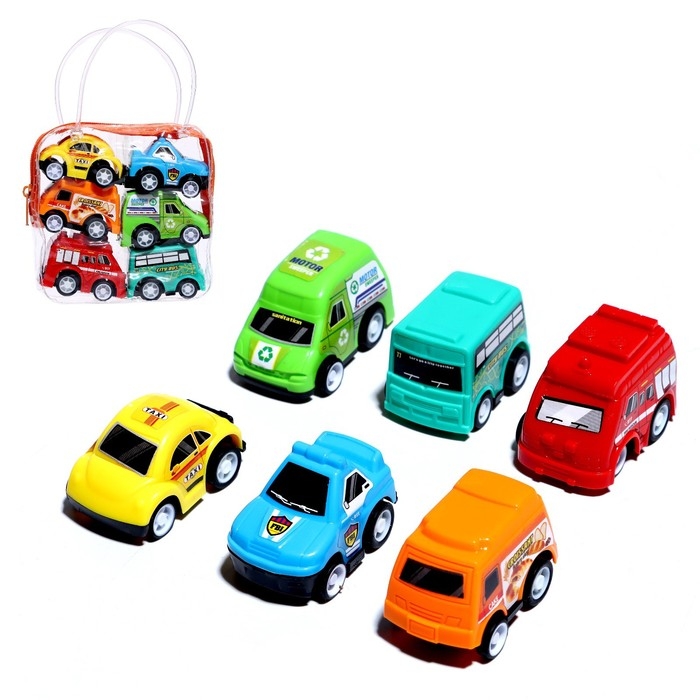 Набор инерционных машин &laquo;Город&raquo; в сумке, 6 шт., МИКС