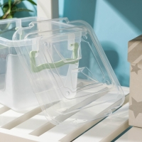 Контейнер для хранения с крышкой, 4 л, 19,5&times;19,5&times;17,5 см, цвет прозрачный