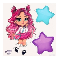 Декор на стену &laquo;Девочка&raquo;, 5 карточек в комплекте