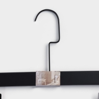 Вешалка для брюк и юбок LaDо́m Black Lotus, 35&times;1,1&times;24 см, длинный крюк, с зажимами, цвет чёрный