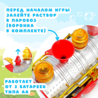 Паровоз &laquo;Классический&raquo; с мыльными пузырями, работает от батареек, свет и звук