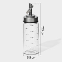 Бутылка стеклянная для соусов и масла с мерной шкалой Magistro &laquo;Мист&raquo;, 200 мл, 5,5&times;17,5 см