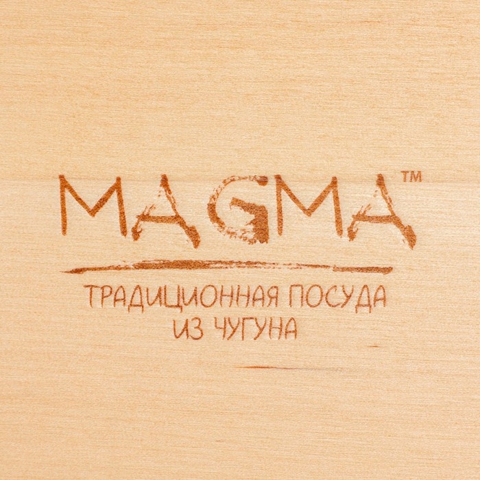 Сковорода-гриль чугунная Magma &laquo;Осан&raquo;, 24&times;18&times;4 см, на деревянной подставке